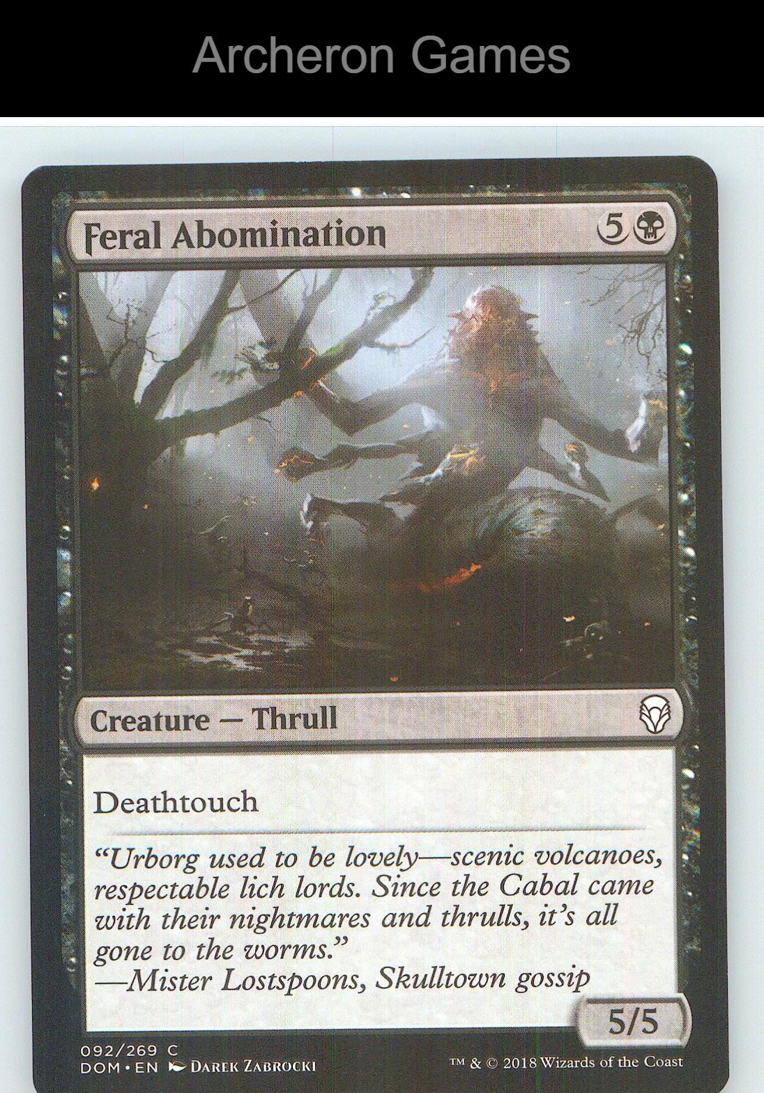 Feral Abomination DOM 92 C MTG Card NM/EX+