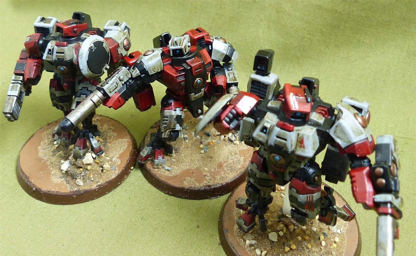 XV8 Crisis Battlesuit Team painted - Tau Empire - Warhammer 40K #YD