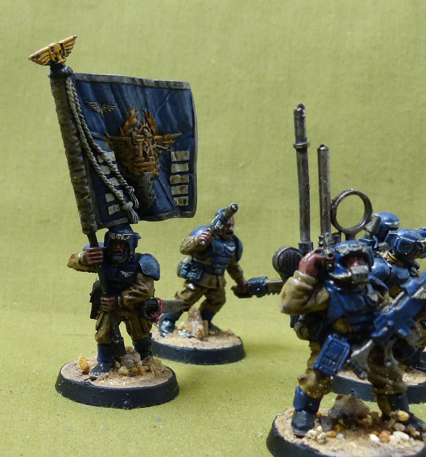 Cadian Shock Troops with Classic Metal Command Squad painted - Astra Militarum - Warhammer 40K #2Y1