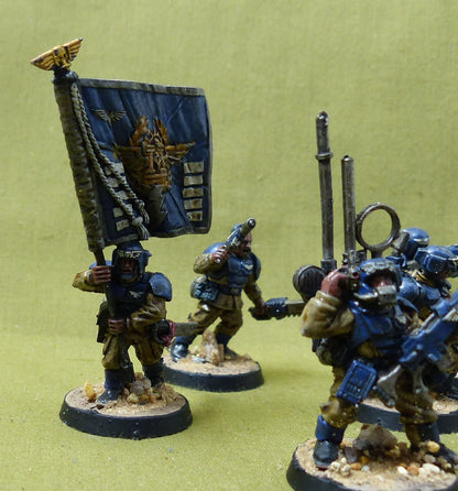 Cadian Shock Troops with Classic Metal Command Squad painted - Astra Militarum - Warhammer 40K #2Y1