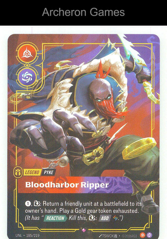 Pyke - Bloodharbor Ripper UNL 185/219 R Unleashed Riftbound Card