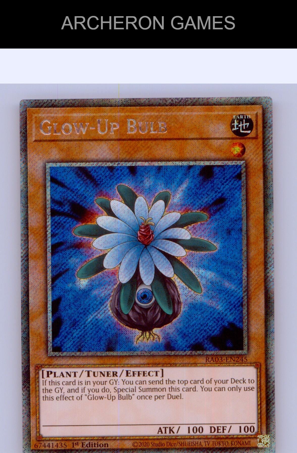 Glow-Up Bulb (Platinum Secret Rare) Platinum Secret Rare YUGIOH Card 1st Edition