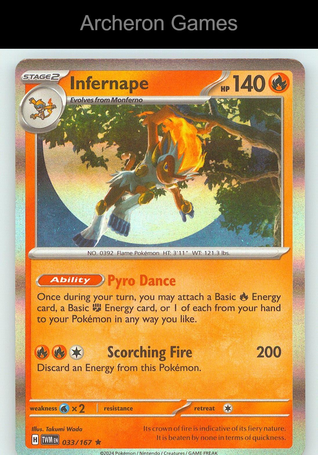Pokemon Card Infernape TWM 033/167 R Twilight Masquerade Holo