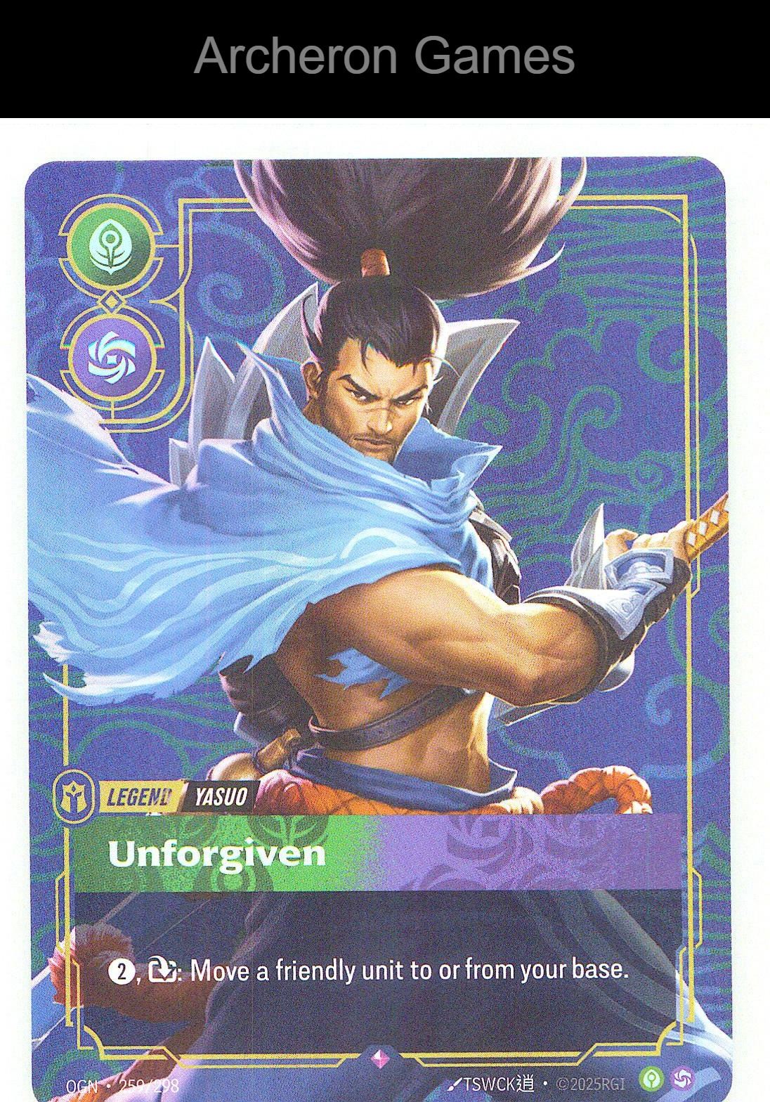Yasuo - Unforgiven OGN 259/298 R Origins Riftbound Card