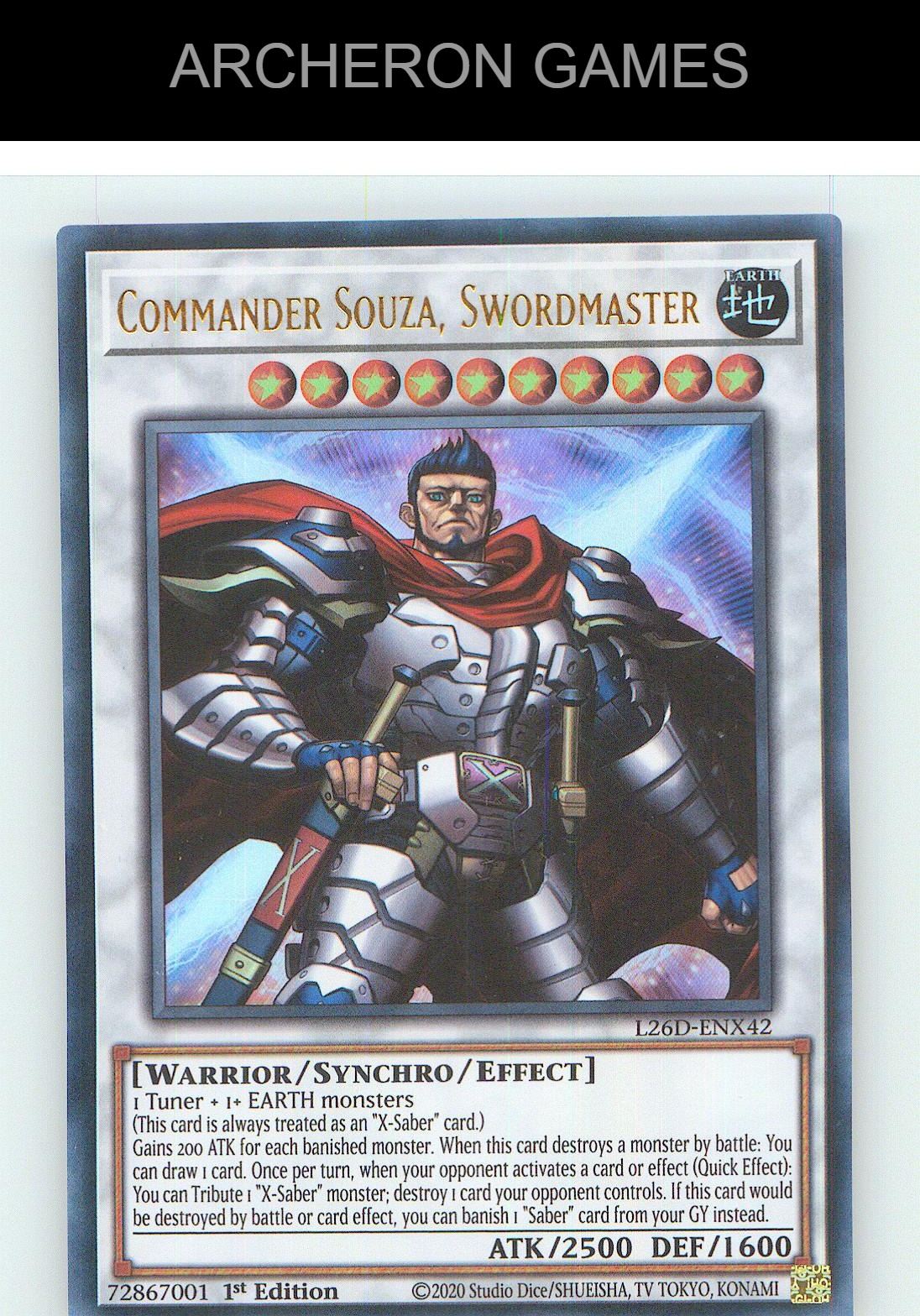Commander Souza, Swordmaster Ultra Rare YUGIOH Card 1st Edition