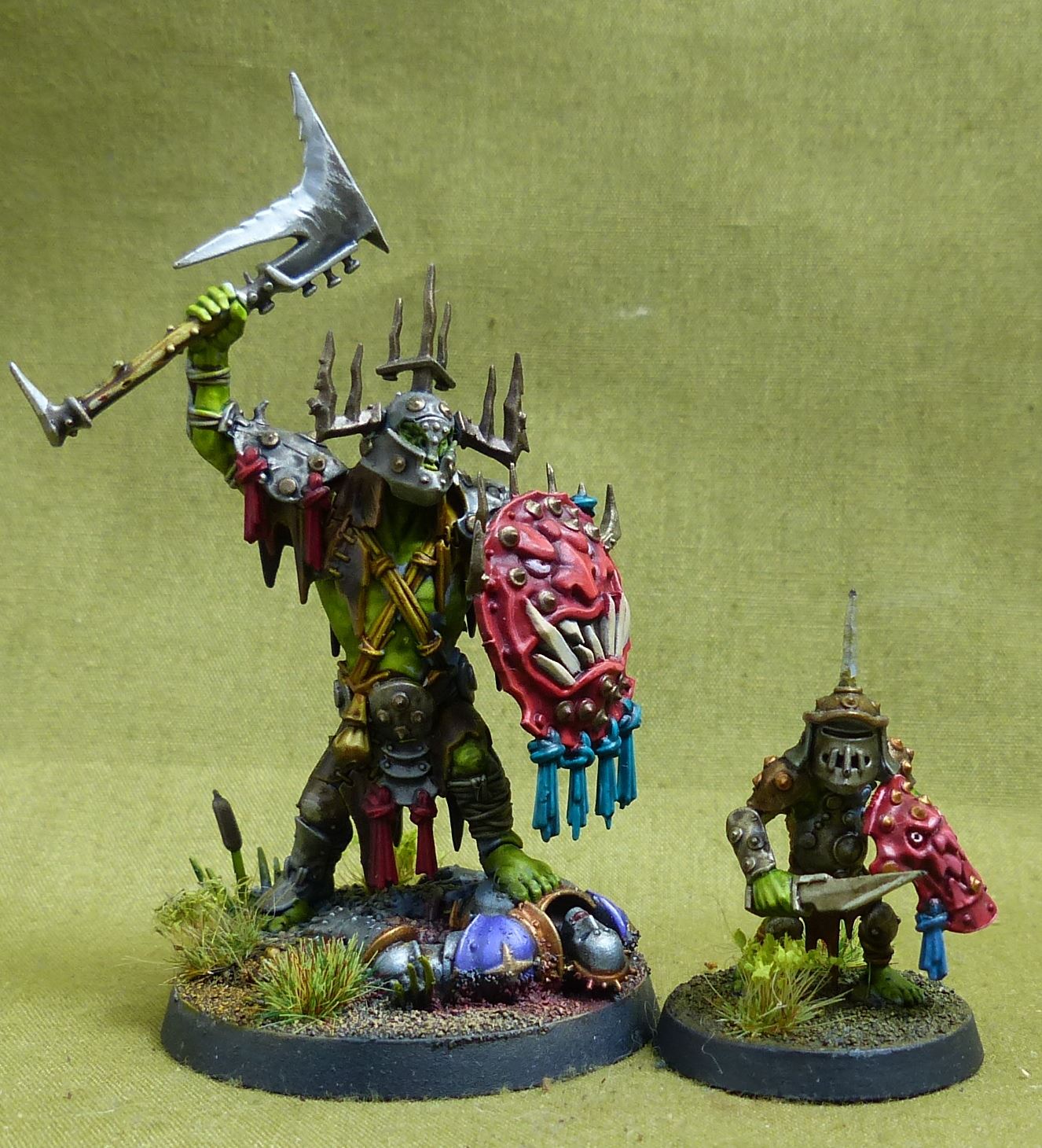 Killaboss with Stab-grot painted - Orruk Warclans - Warhammer AoS #2P3