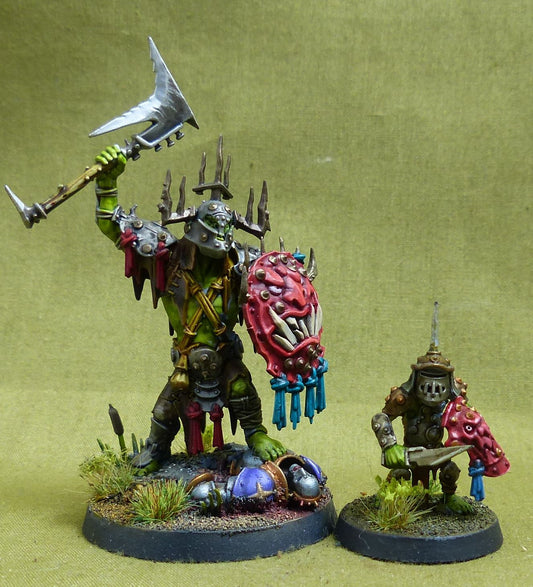 Killaboss with Stab-grot painted - Orruk Warclans - Warhammer AoS #2P3