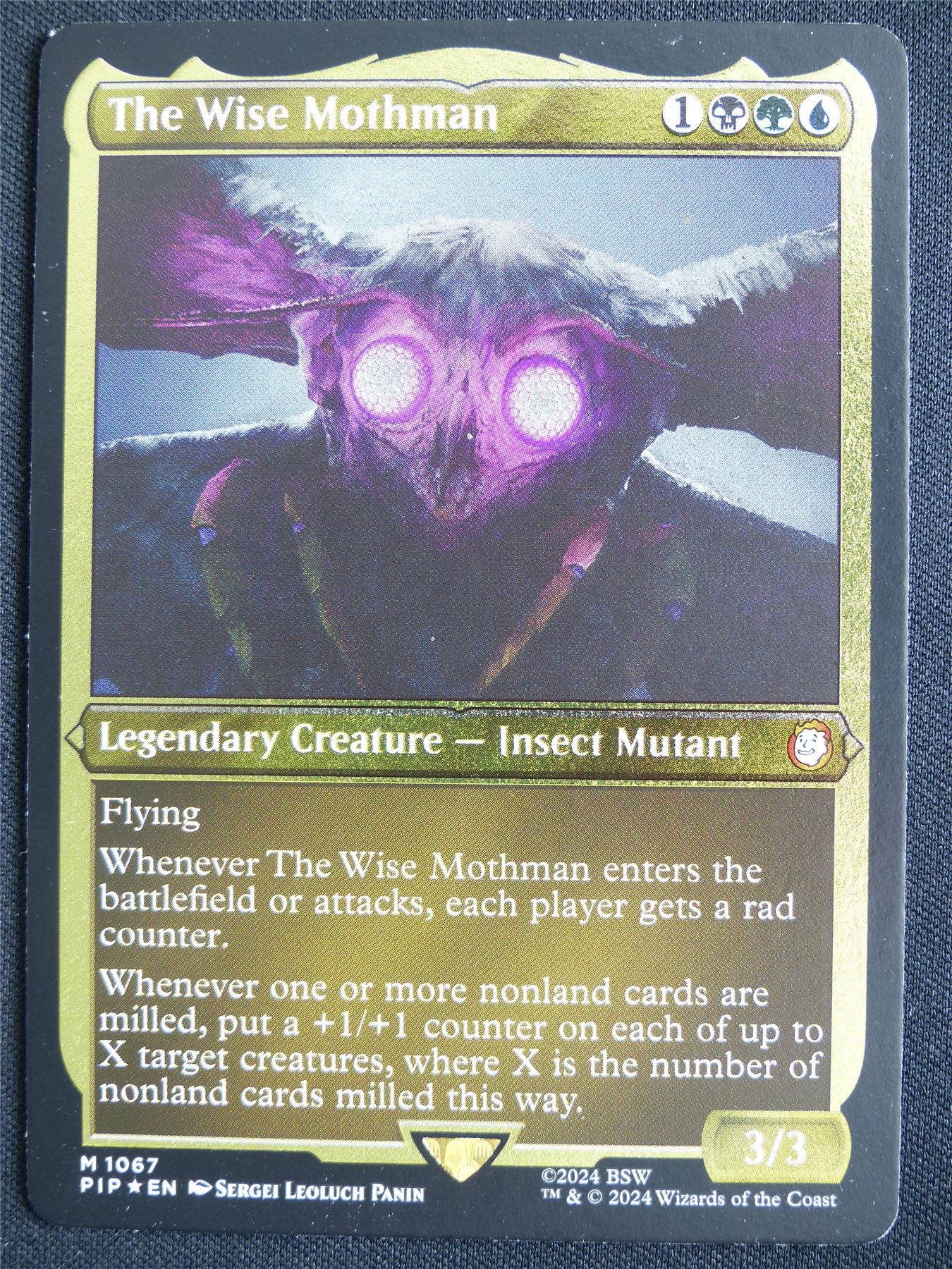 The Wise Mothman Etched Foil Thick Display Version - PIP - Mtg Card #3F8