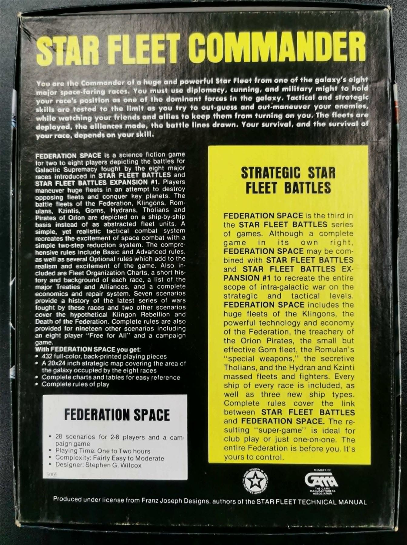 Star Trek: Federation Space Vintage Board Game - Task Force Games #12