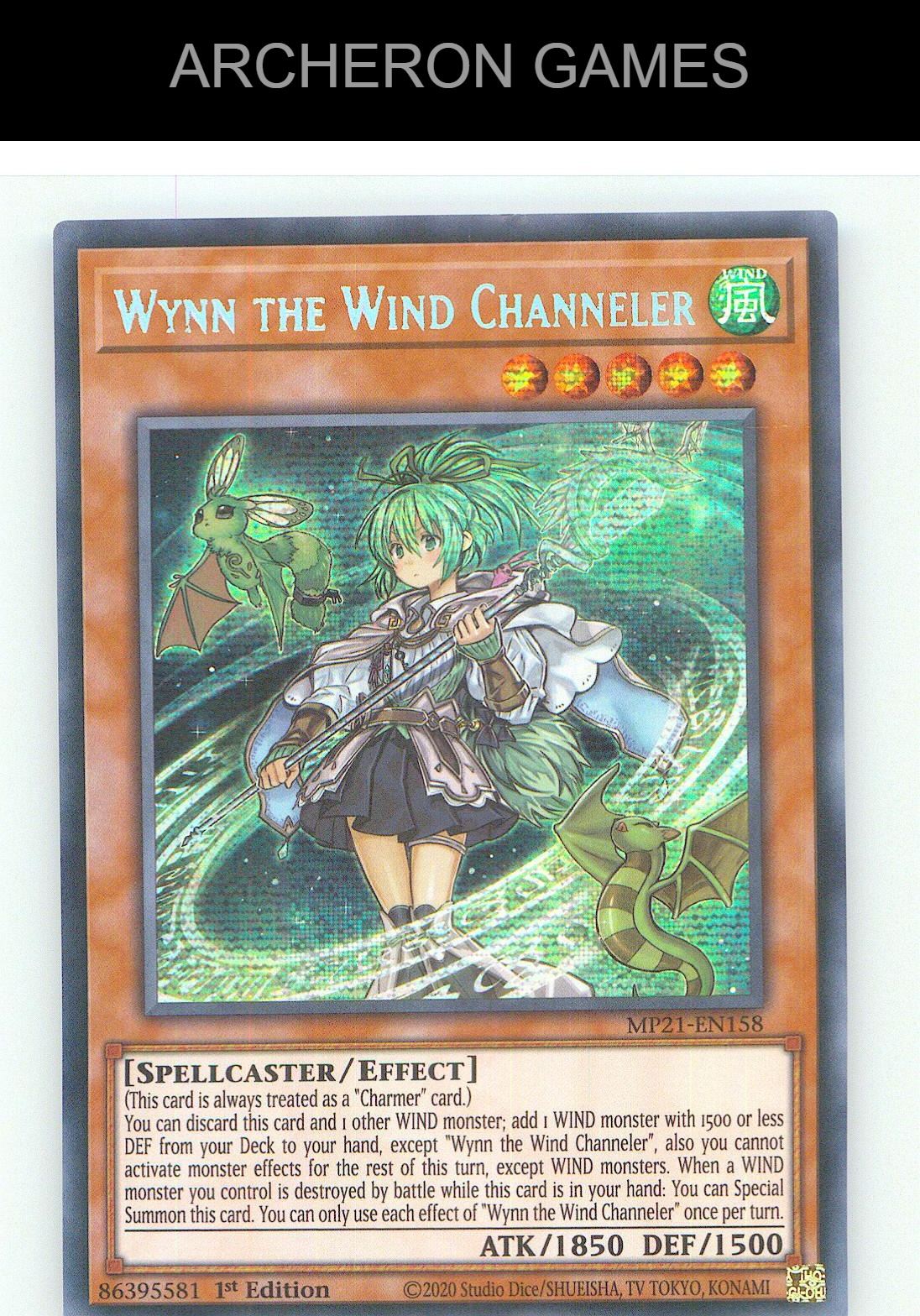 Wynn the Wind Channeler Prismatic Secret Rare YUGIOH Card 1st Edition