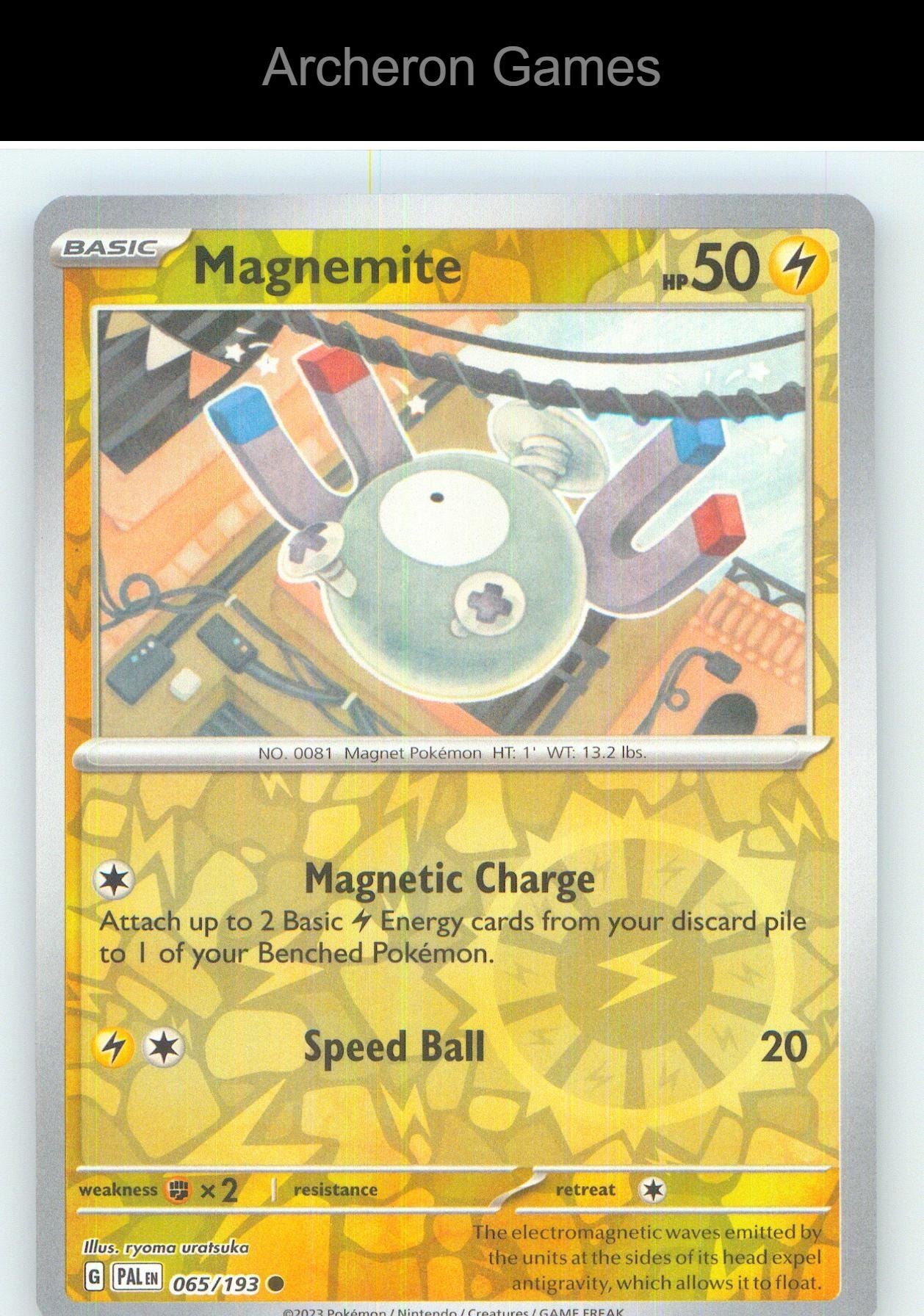 Pokemon Card Magnemite PAL 065/193 C Paldea Evolved Reverse Holo