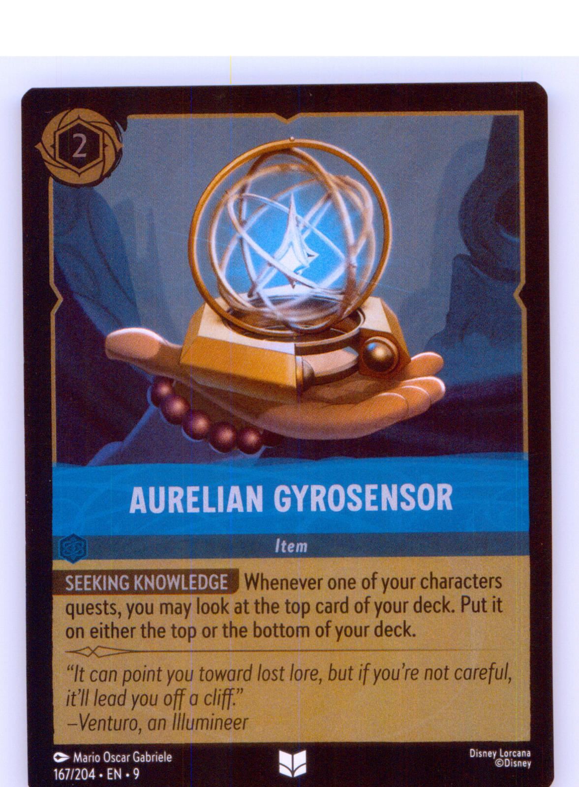 Aurelian Gyrosensor 167/204 Uncommon Fabled Lorcana Cold Foil Near Mint
