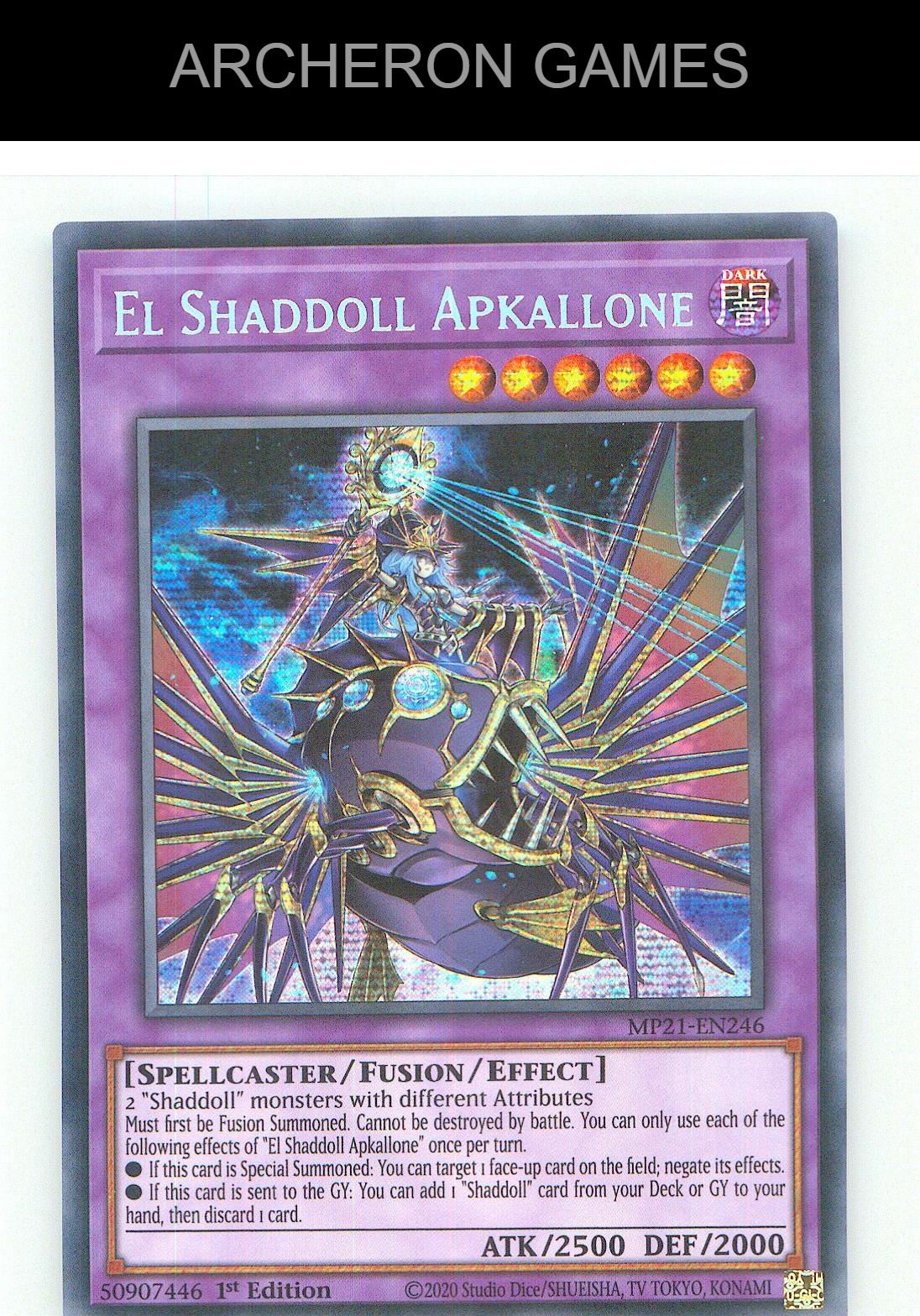 El Shaddoll Apkallone Prismatic Secret Rare YUGIOH Card 1st Edition