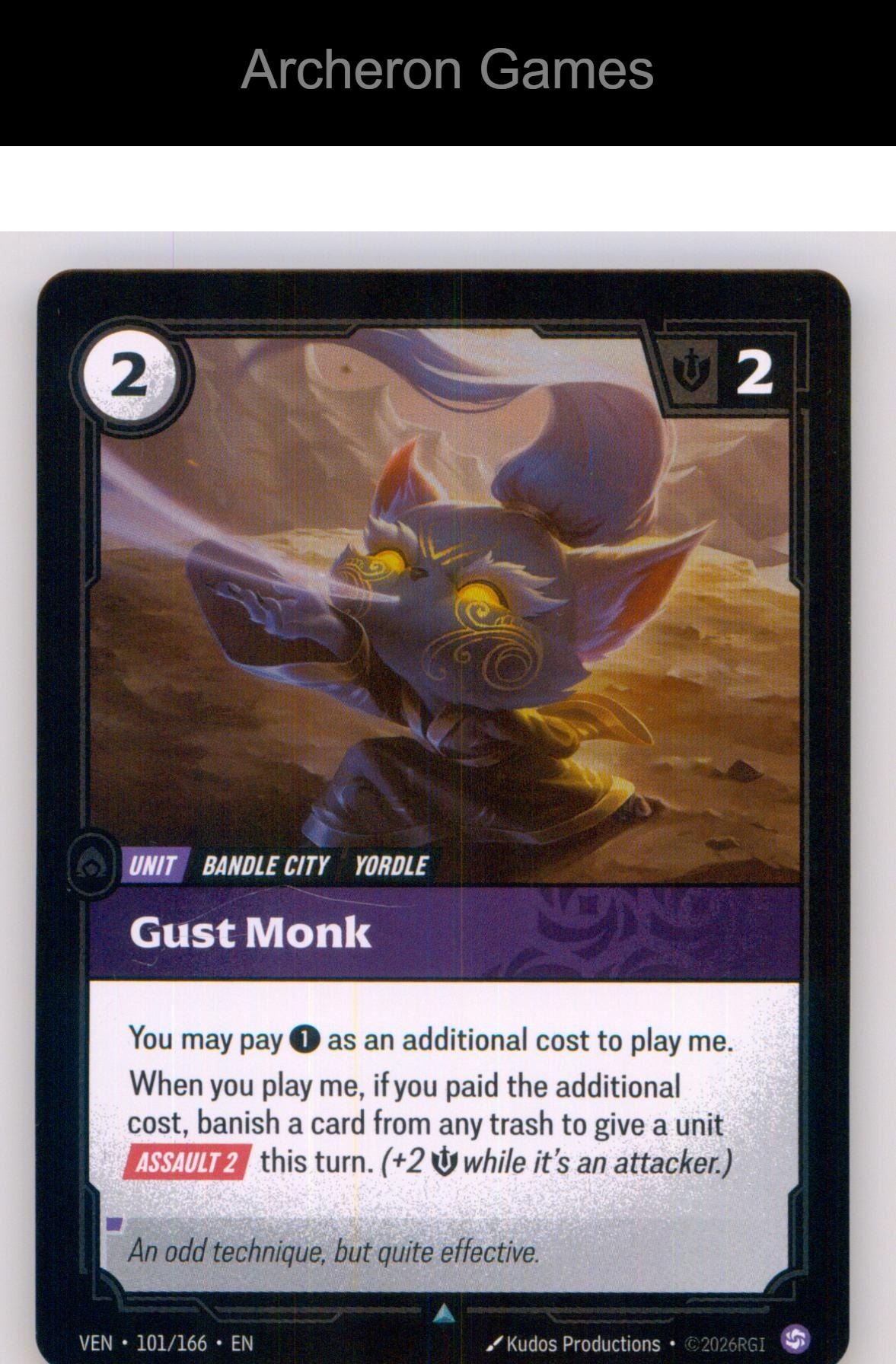 Gust Monk VEN 101/166 UC Vendetta Riftbound Card