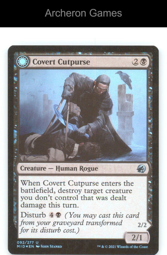 Covert Cutpurse MID 92 UC MTG Card Innistrad: Midnight Hunt Foil