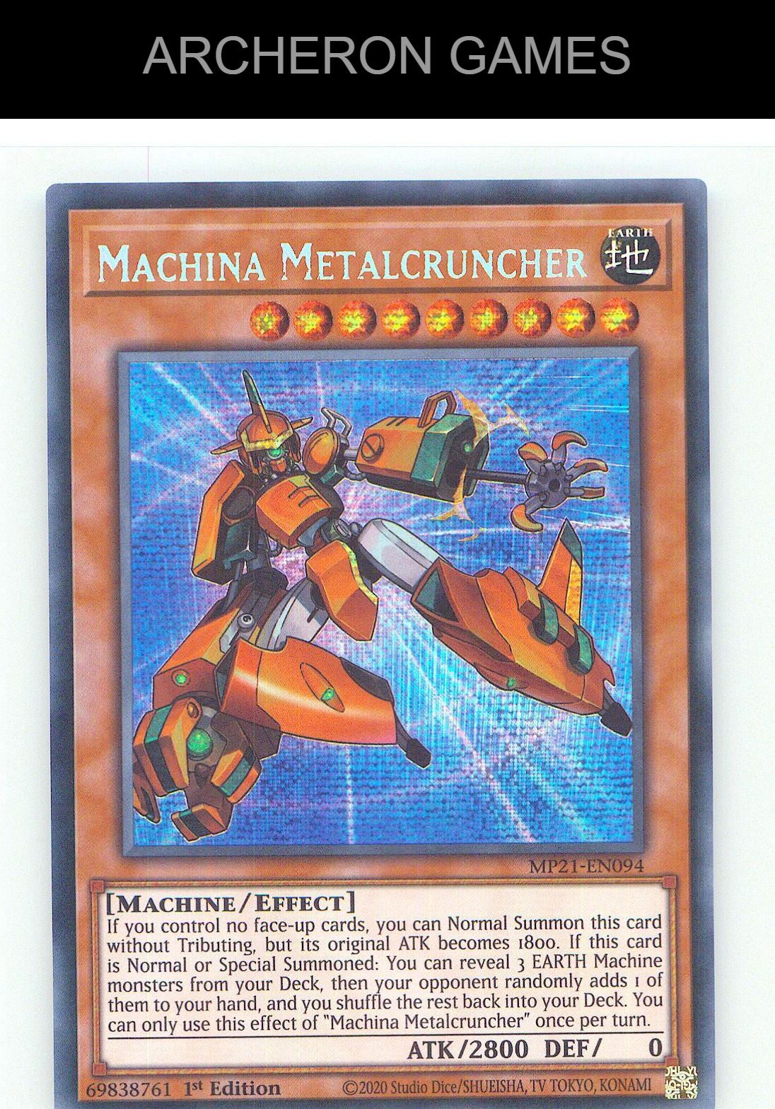 Machina Metalcruncher Prismatic Secret Rare YUGIOH Card 1st Edition