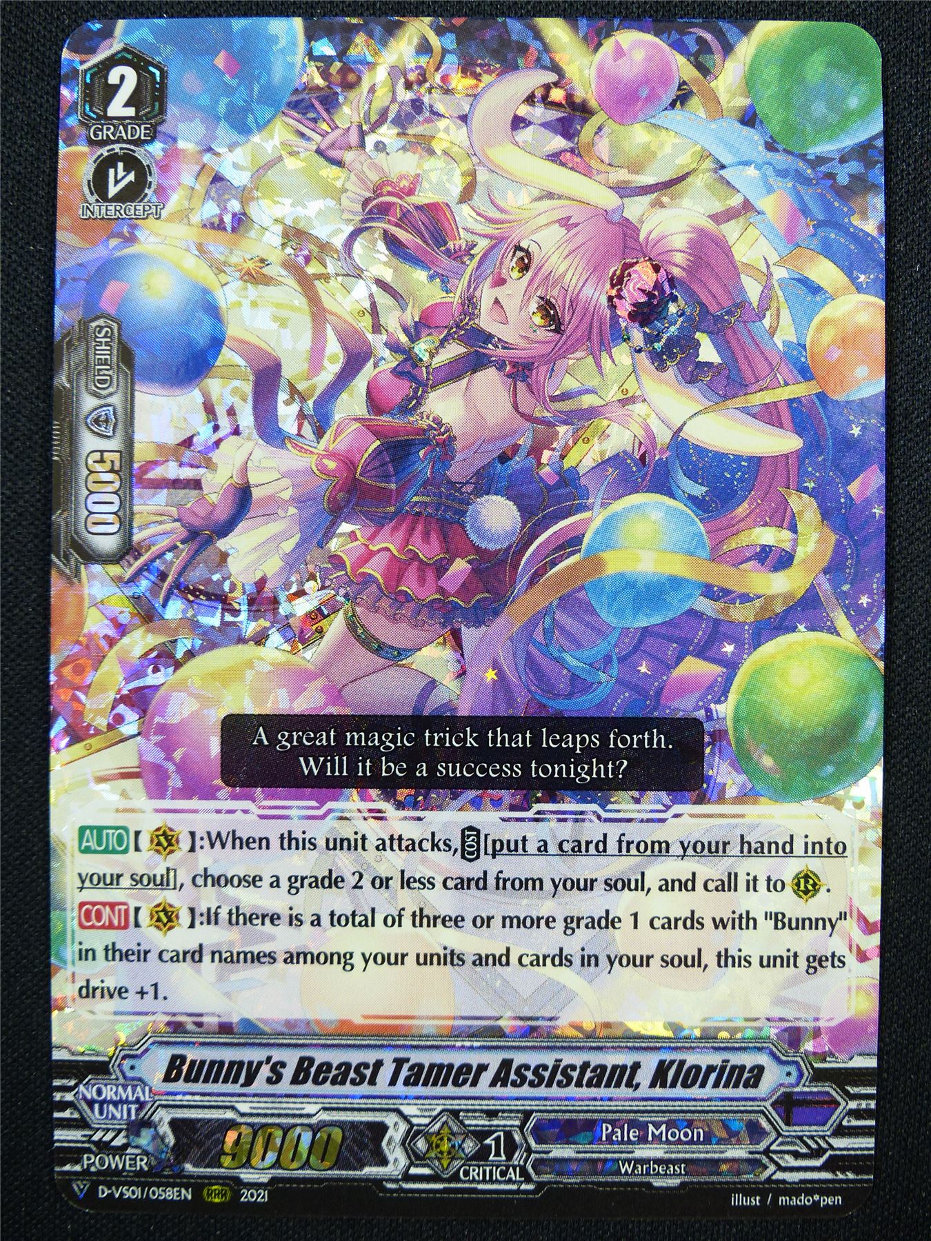 Bunny's Beast Tamer Assistant Klorina D-VS01 RRR - Vanguard Card #26C