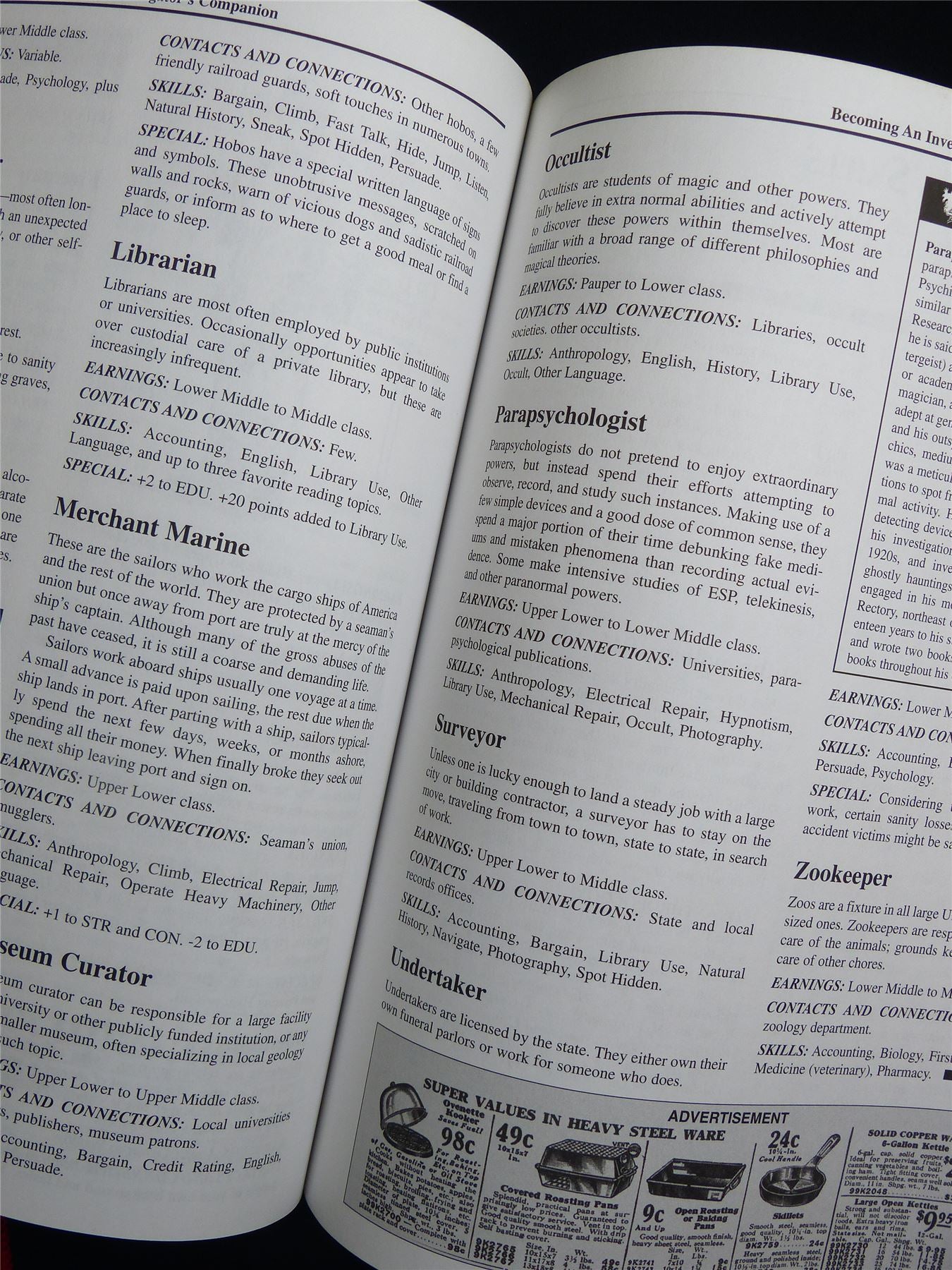 Call of Cthulhu: The 1920s Investigator's Companion Core Game Book - Roleplaying Softback #2MG