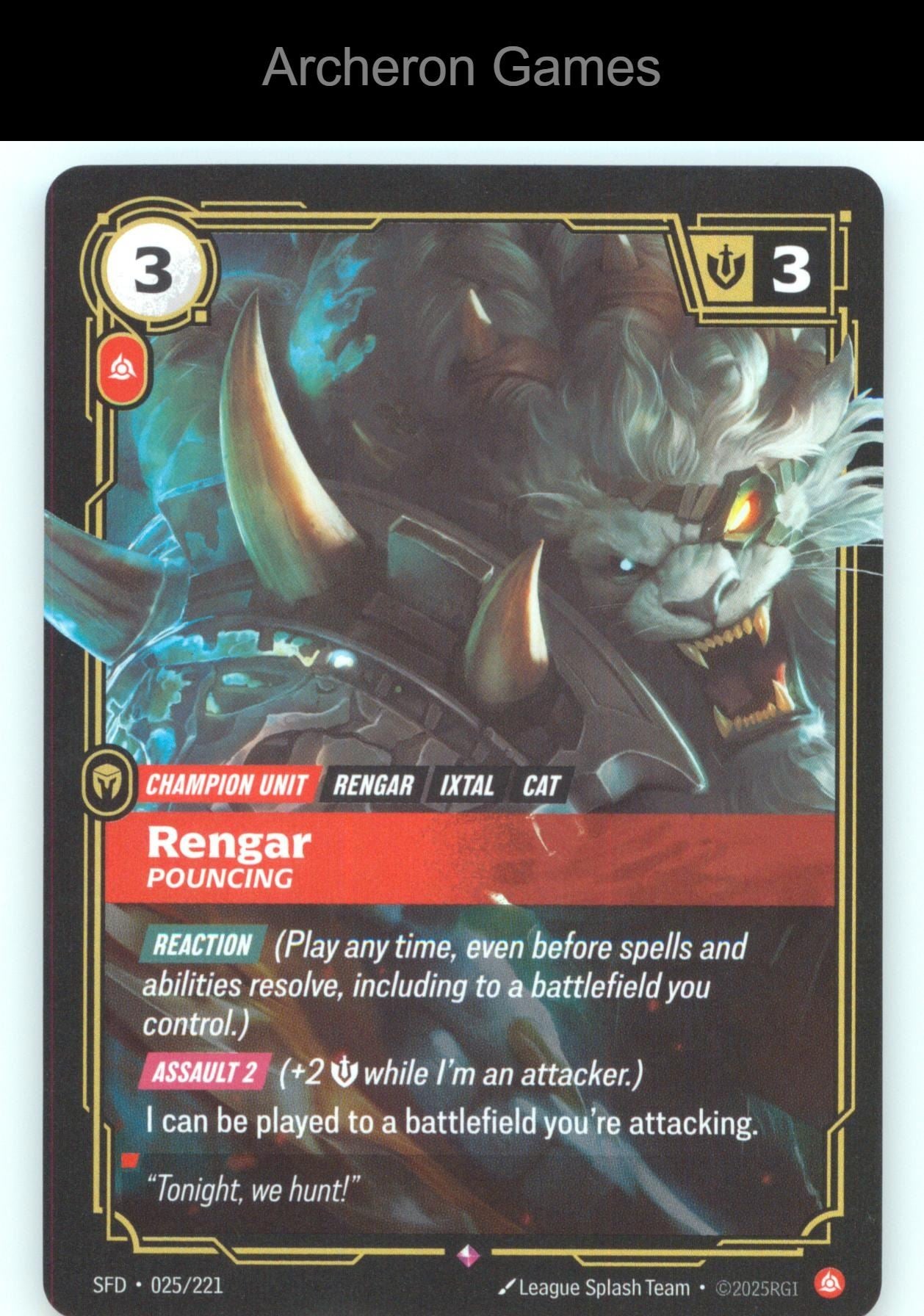 Rengar - Pouncing SFD 025/221 R  Card Spiritforged
