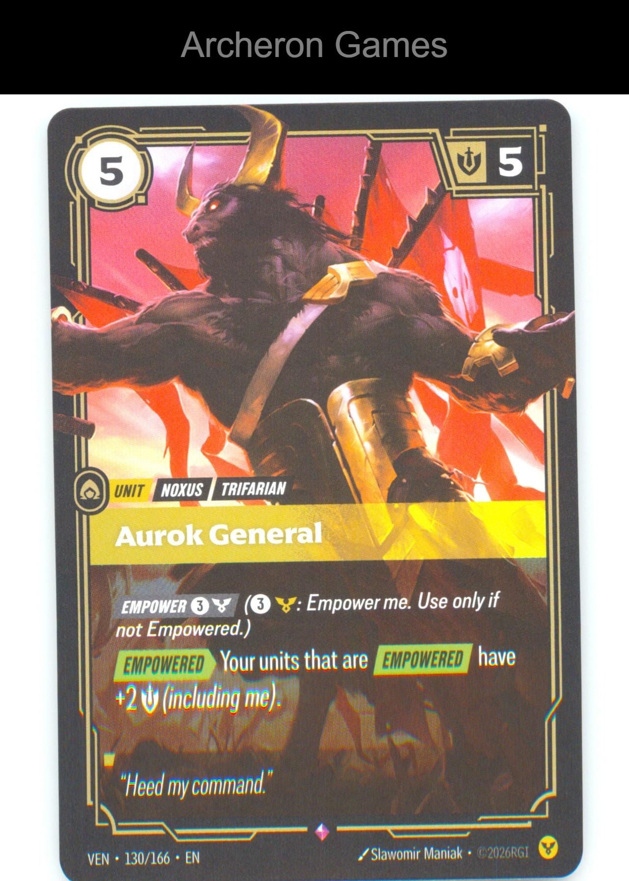Aurok General VEN 130/166 R Vendetta Riftbound Card Foil