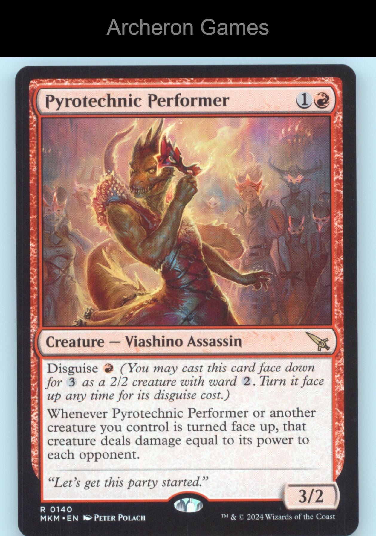 Pyrotechnic Performer 140 R MTG Card Promo Pack: Murders at Karlov Manor