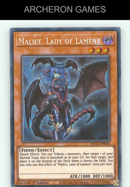 Malice, Lady of Lament SEC YUGIOH Card