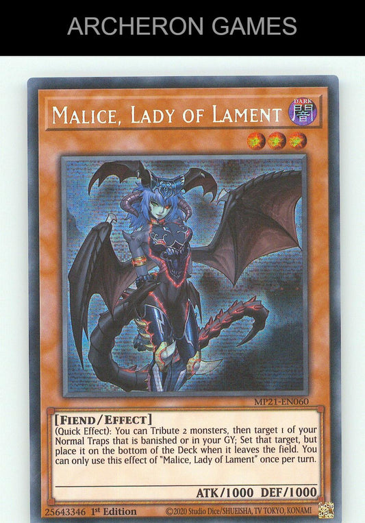 Malice, Lady of Lament SEC YUGIOH Card