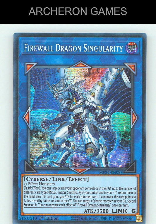 Firewall Dragon Singularity SEC YUGIOH Card