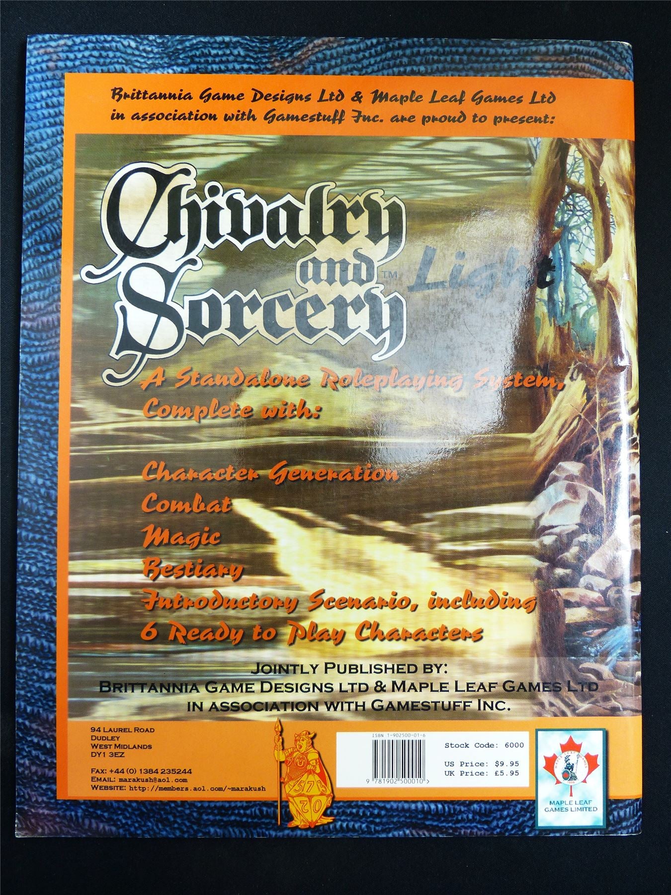 Chivalry & Sorcery: Light Booklet - Maple Leaf Games Roleplay Softback #2UP