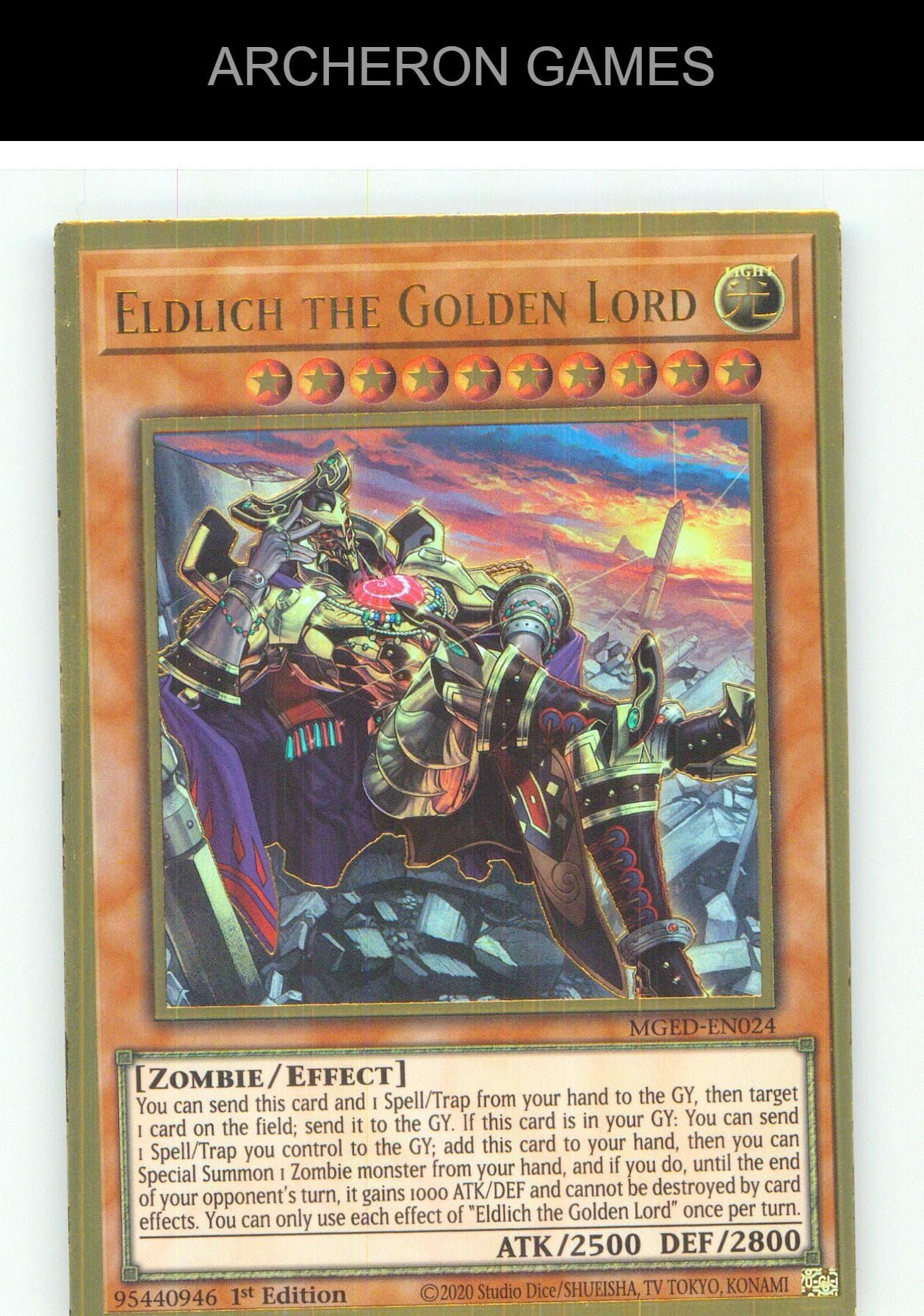 Eldlich the Golden Lord Premium Gold Rare YUGIOH Card 1st Edition