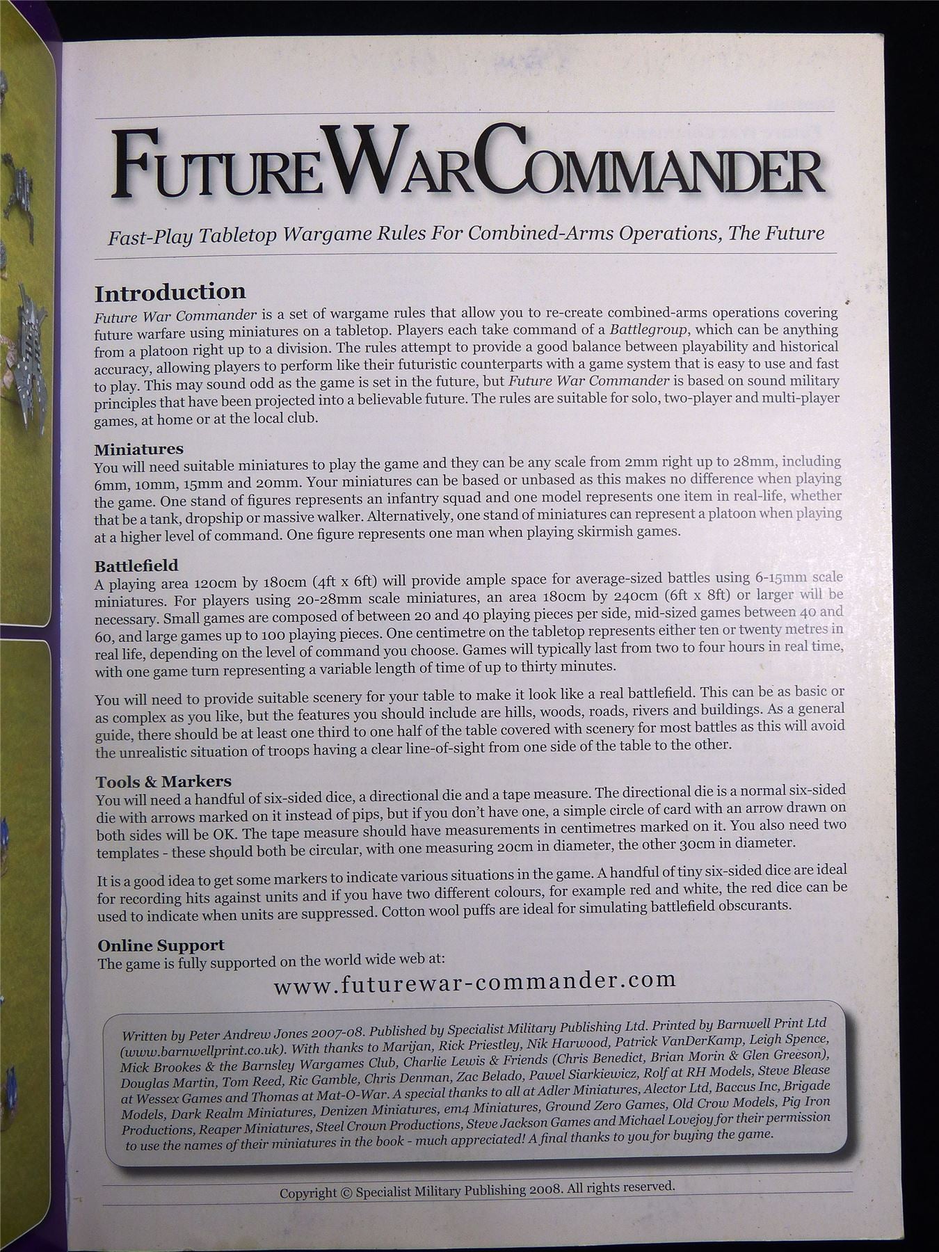 Future War Commander Miniatures Game - Rulesbook Softback #2U9