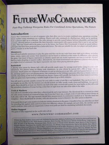 Future War Commander Miniatures Game - Rulesbook Softback #2U9