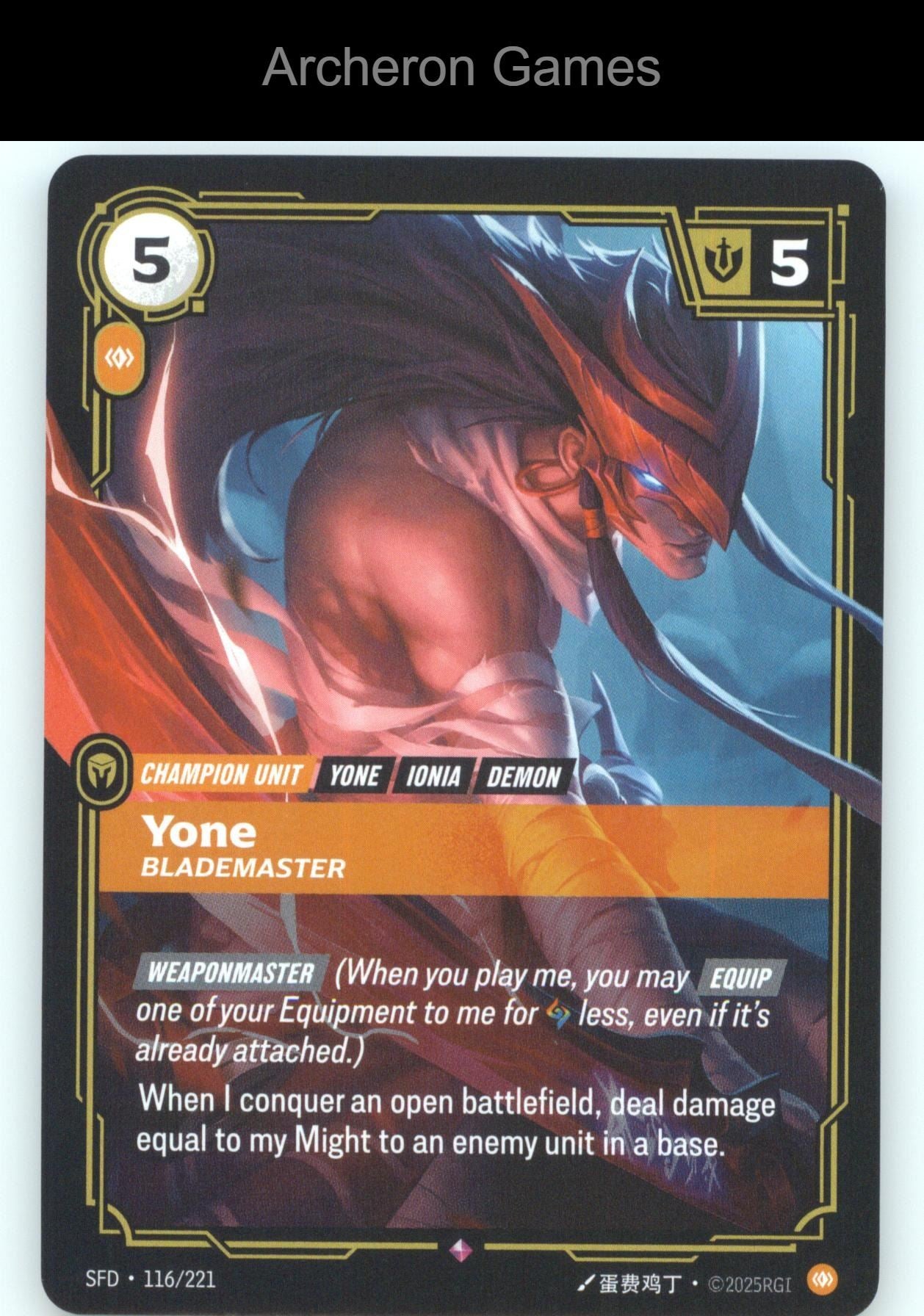 Yone - Blademaster SFD 116/221 R  Card Spiritforged