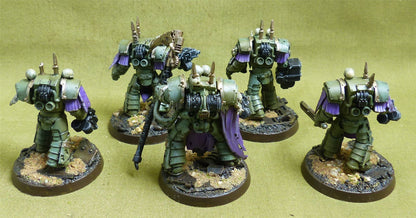 Cataphractii Terminators painted - Death Guard - Warhammer Horus Heresy #42V