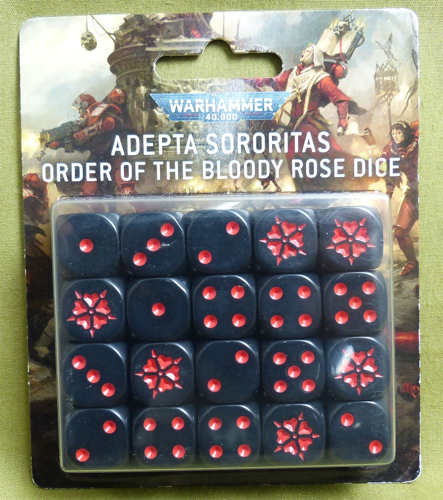 Adepta Sororitas Order of the Bloody Rose Dice - Warhammer 40K Dice Set #4Y7