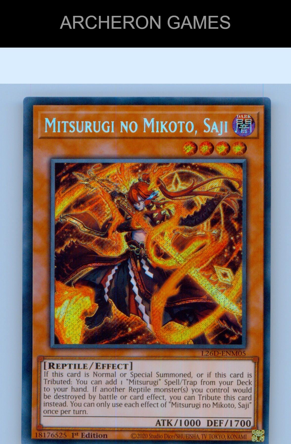 Mitsurugi no Mikoto, Saji (Secret Rare) SEC YUGIOH Card 1st Edition