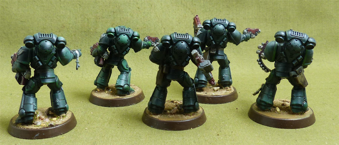 Intercessor Squad set of 5 painted - Dark Angels - Warhammer 40K #3JJ