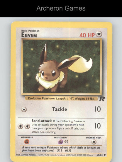 Pokemon Card Eevee TR 55/82 C Team Rocket Unlimited
