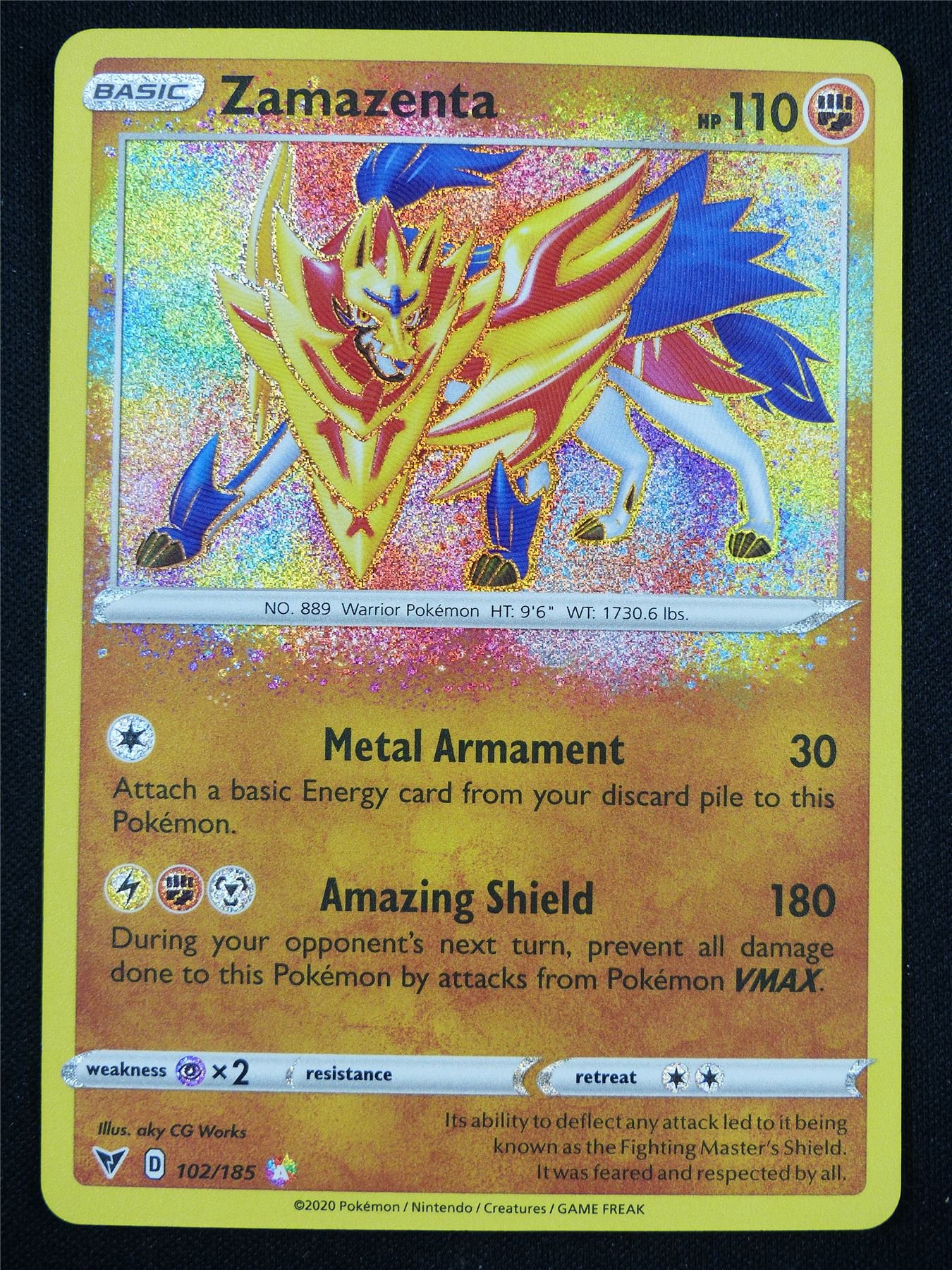 Zamazenta 102/185 Textured Holo - Pokemon Card #A7