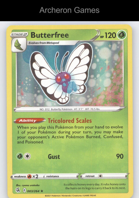 Pokemon Card Butterfree FST 003/264 HOLO R Fusion Strike