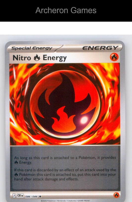 Pokemon Card Nitro R Energy ME04 086/086 HOLO R Chaos Rising