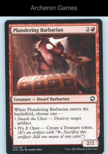Plundering Barbarian 158 C MTG Card Adventures in the Forgotten Realms