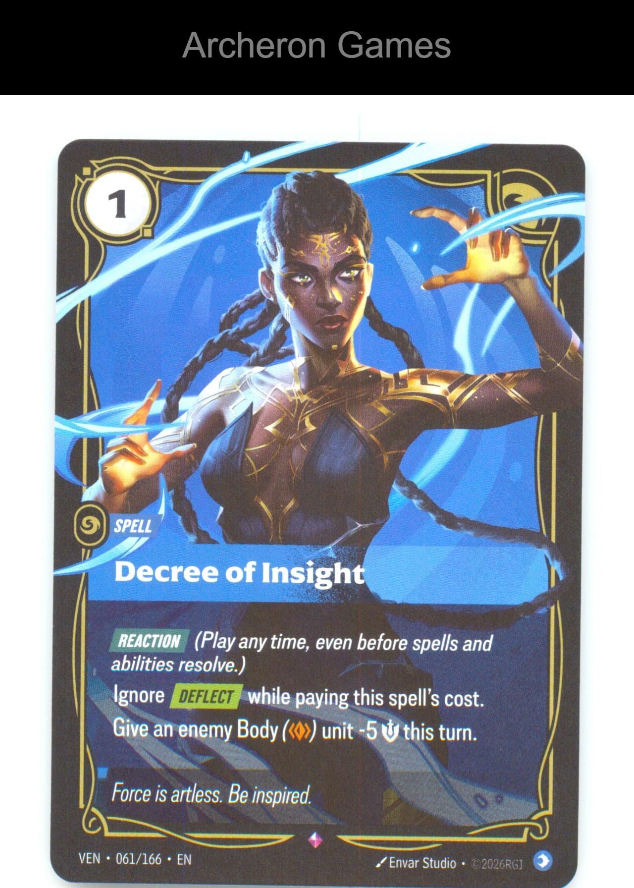 Decree of Insight VEN 061/166 R Vendetta Riftbound Card Foil