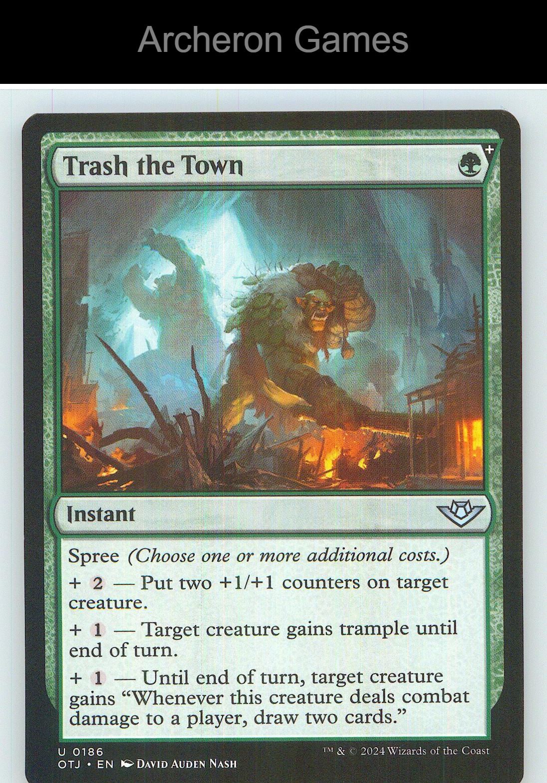 Trash the Town OTJ 186 UC MTG Card NM/EX+