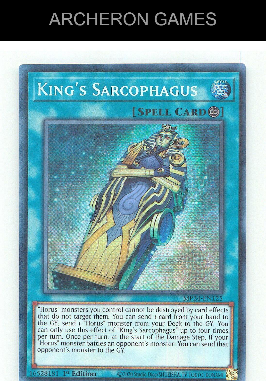 King's Sarcophagus Prismatic Secret Rare YUGIOH Card 1st Edition