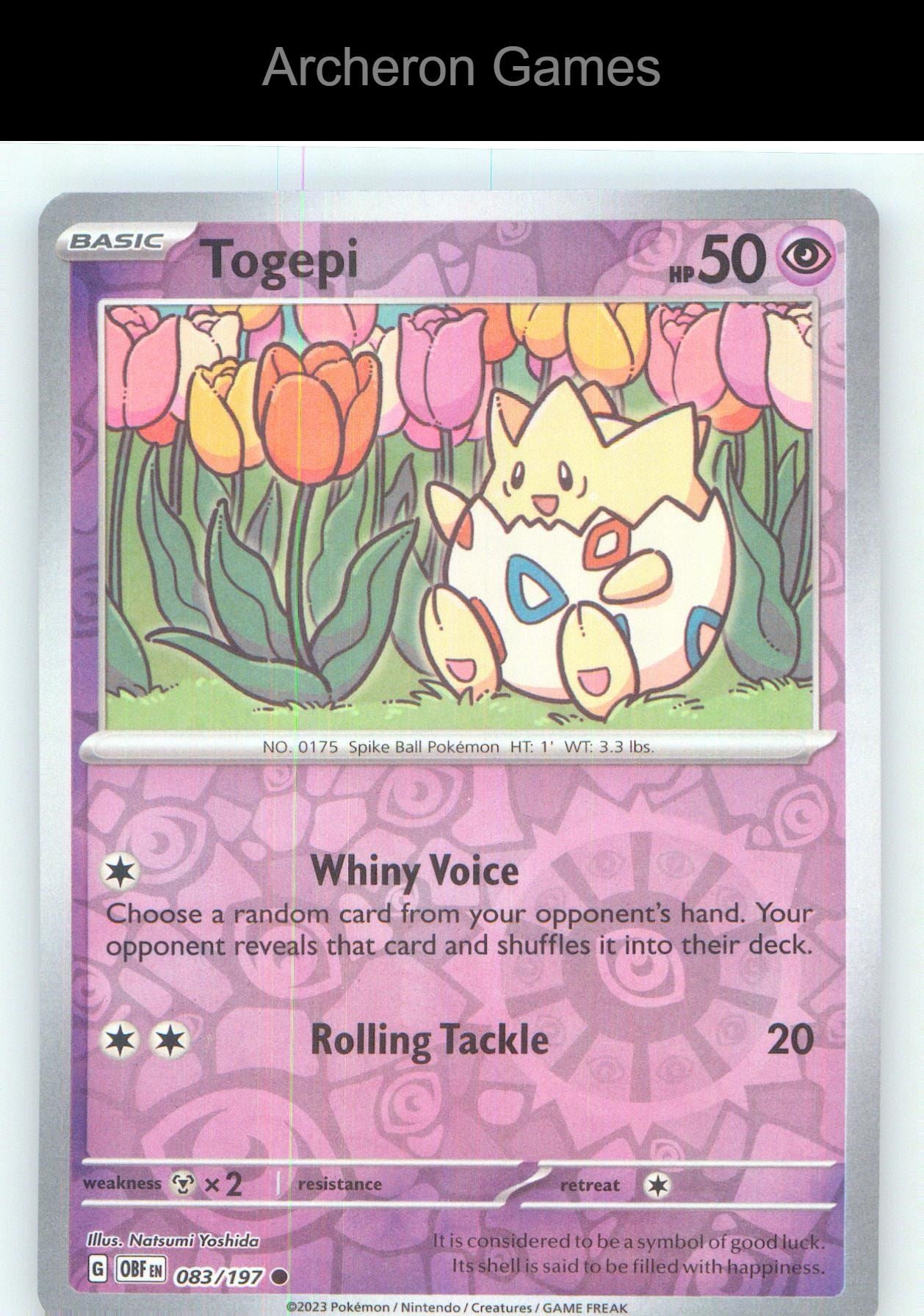 Pokemon Card Togepi OBF 083/197 C Obsidian Flames Reverse Holo