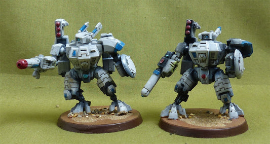 XV8 Crisis Battlesuit Team set of 2 painted - Tau Empire - Warhammer 40K #2YX