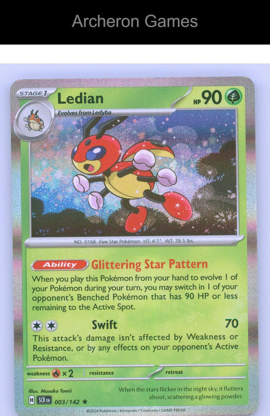 Pokemon Card Ledian SCR 3/142 R Stellar Crown Reverse Holo
