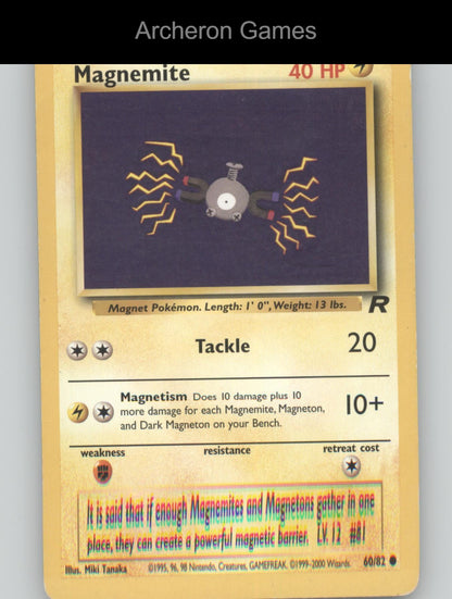 Pokemon Card Magnemite TR 60/82 C Team Rocket Unlimited