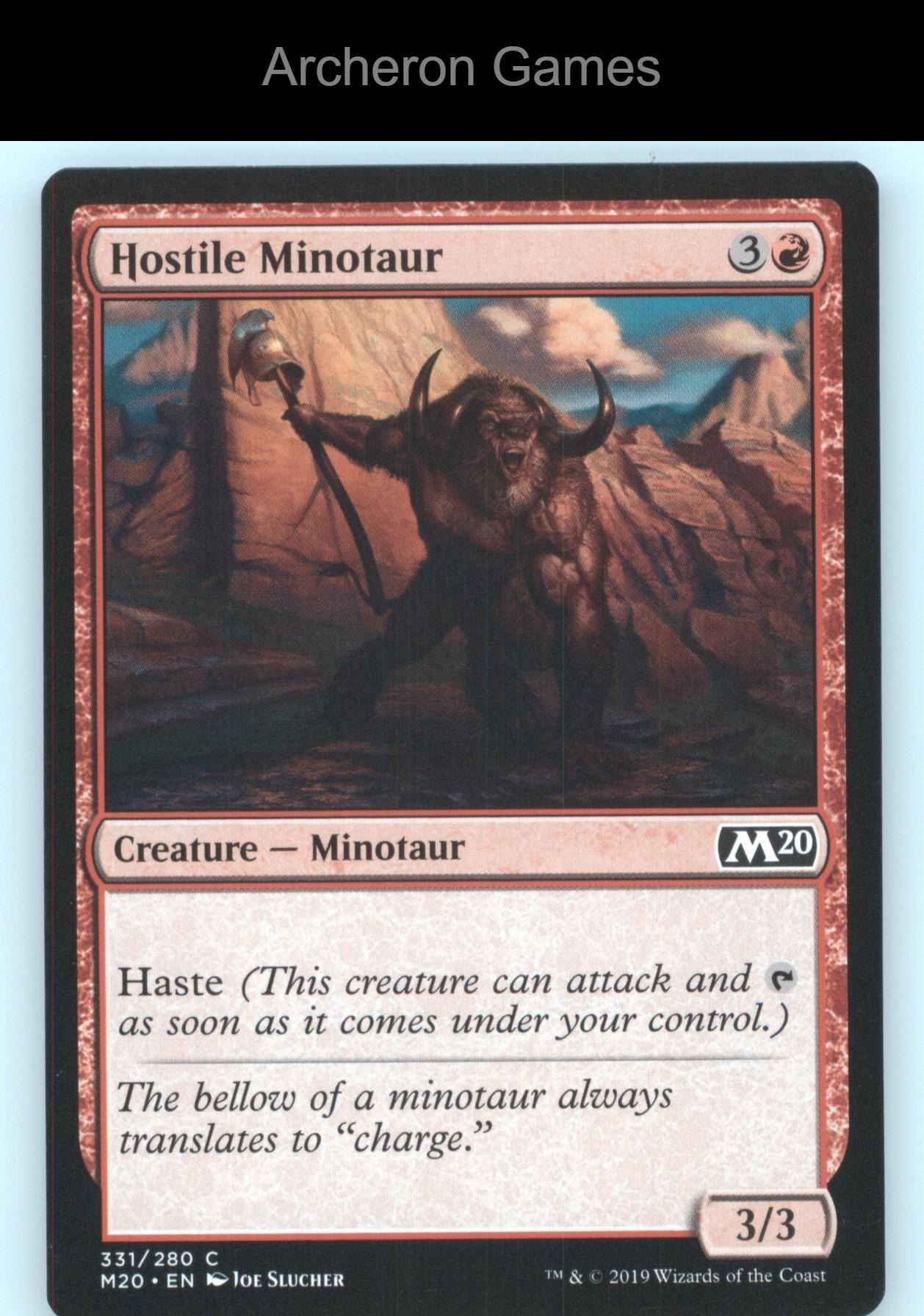 Hostile Minotaur 331 C MTG Card Core Set 2020